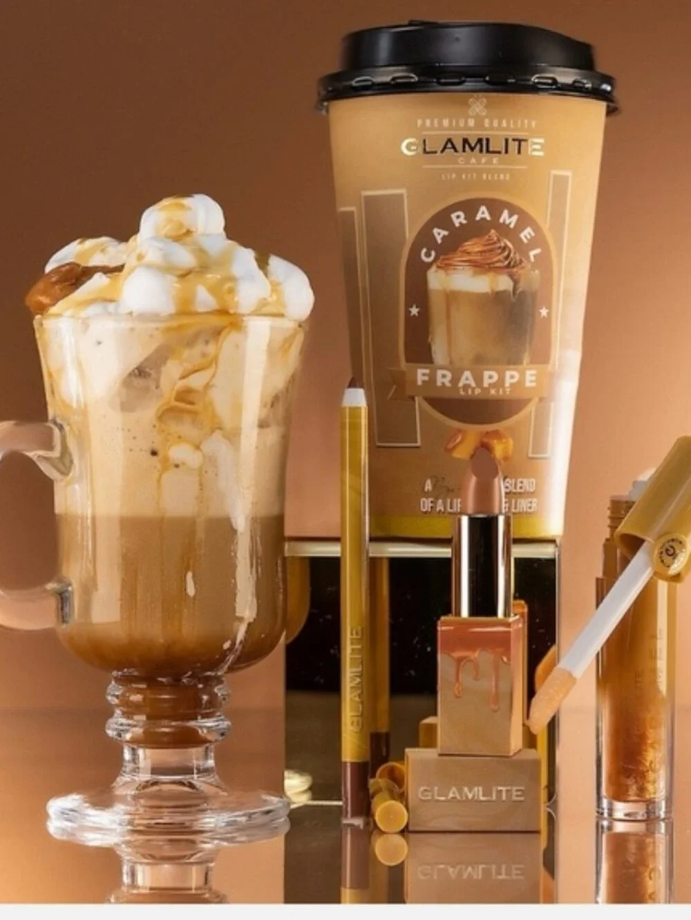 Glamlite Caramel Frappe Lip Kit